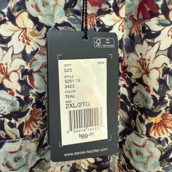 Daniel Hechter Red and Blue Casual Button Down Shirt - Picture 3 of 3